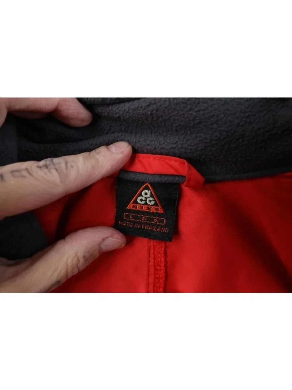 Vtg 90s Y2K Nike ACG Mens Large Travis Scott Mini Swoosh Hooded Parka Jacket Red